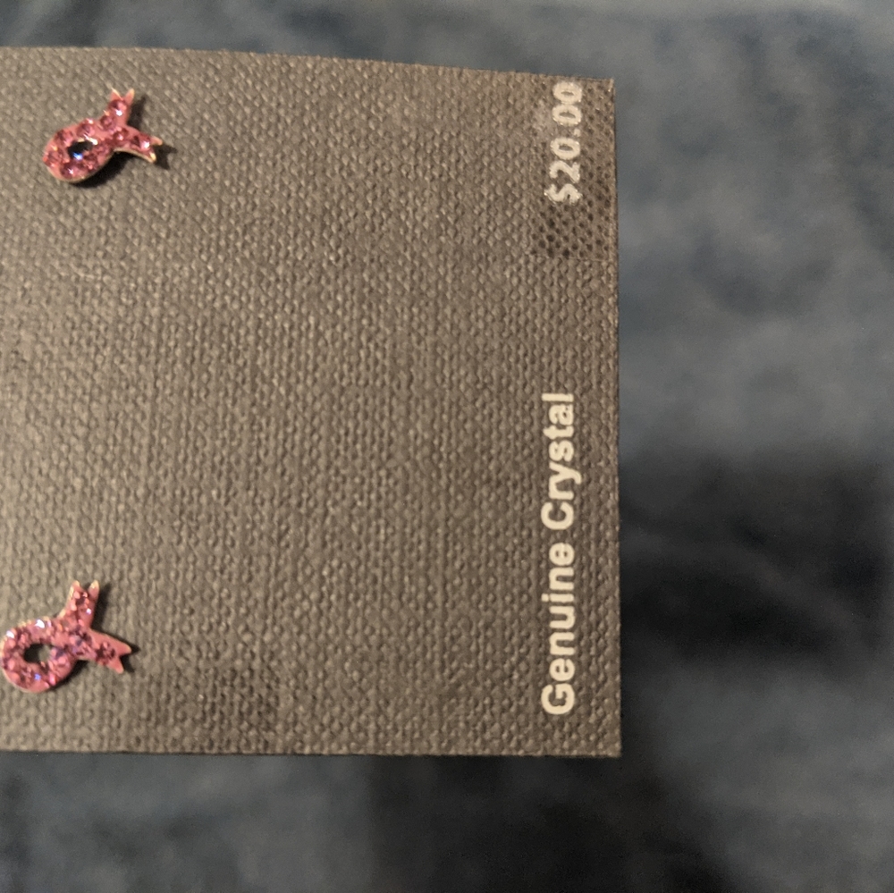 Dazzle breast cancer earring